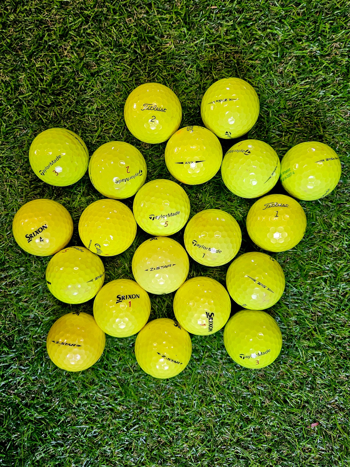 Tour Mix Yellow/Green - Pack of 10 golf balls